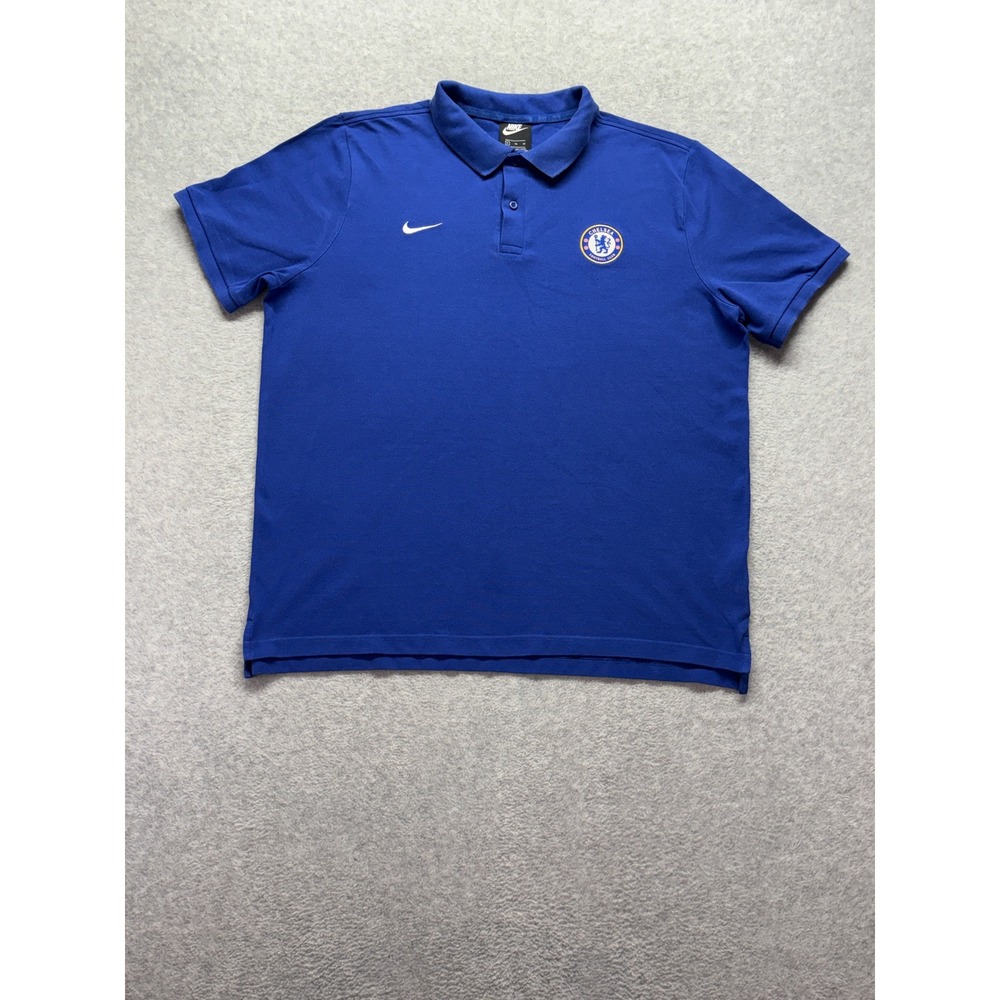 Nike Chelsea FC Polo Shirt Mens XL Blue Short Sleeve Soccer Football 919606-495